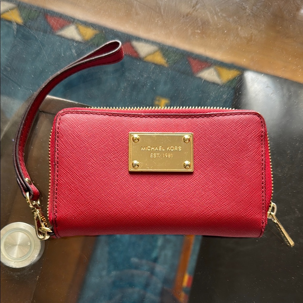 Michael Kors Cherry Red Wristlet Wallet